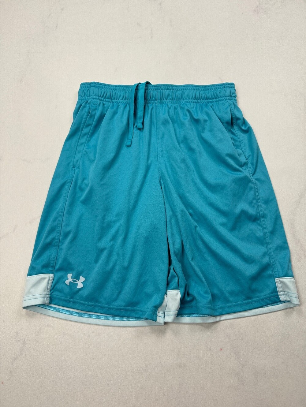 Under Armour Athletic Shorts Turquoise Contemporary Adjustable - Boys XL
